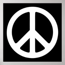 Black and White Peace Sign Print