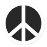 Black and White Peace Sign Stickers