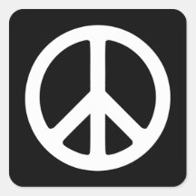 Black and White Peace Sign Stickers