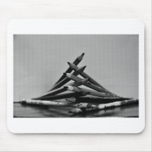 Black and White Pencil Pyramid Mouse Pad