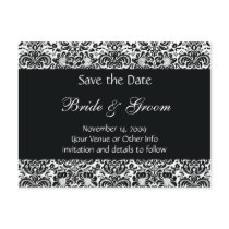 Black and White Personalized Damask Save the Date