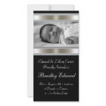 Black and White Photo Baby Birth Annoucements Photo Greeting Card