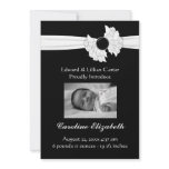 Black and White Photo Frame Birth Announcement