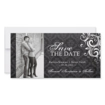 Black and White Photo Save The Date Invitation Picture Card