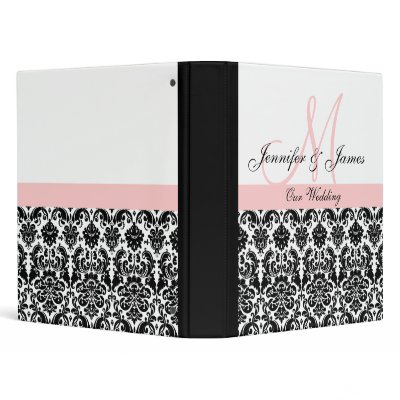 Black and White Pink Damask Wedding Planner by DamaskGallery