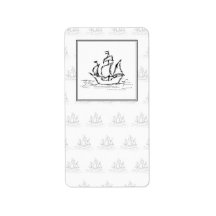 Black and White Pirate Ship. On ship pattern. Personalized Address Label