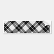 Black and White Plaid Bumper Sticker