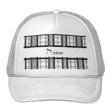 Black and white plaid personalized name mesh hats