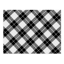 Black and White Plaid Postcards