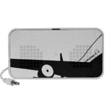 Black and white plane portable speaker