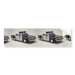 Black and white police car bumper sticker