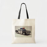 Black and white police car canvas bag