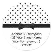 Black and White Polka Dot Address Stickers