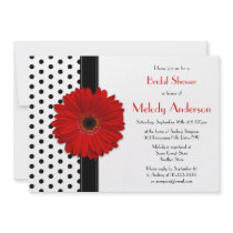 Black and White Polka Dot Bridal Shower Invitation
