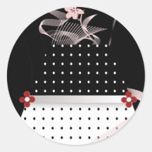 Black and White Polka Dot Bridal Shower Round Sticker