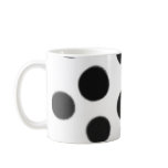 black and white polka dot coffee mug