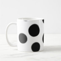black and white polka dot coffee mug