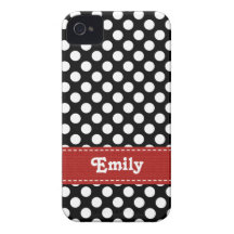 Black and White Polka Dot iPhone 4  4s Case Mate C Case-Mate iPhone 4 Case