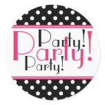Black and White Polka Dot Party Sticker