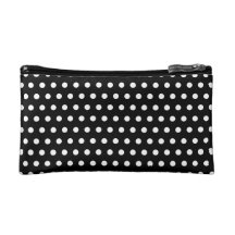 Black and White Polka Dot Pattern. Spotty. Cosmetic Bags