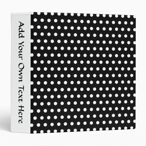 Black and White Polka Dot Pattern. Spotty. Binder