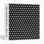 Black and White Polka Dot Pattern. Spotty. 3 Ring Binders