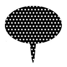 Black and White Polka Dot Pattern. Spotty. Cake Picks