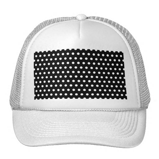 Black and White Polka Dot Pattern. Spotty. Trucker Hat