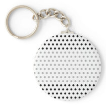 Black and White Polka Dot Pattern. Spotty. Keychain