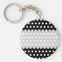 Black and White Polka Dot Pattern. Spotty. Keychain