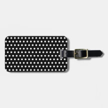 Black and White Polka Dot Pattern. Spotty. Luggage Tag