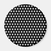 Black and White Polka Dot Pattern. Spotty. Refrigerator Magnets
