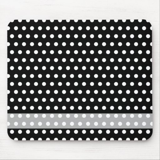 Black and White Polka Dot Pattern. Spotty. Mousepads