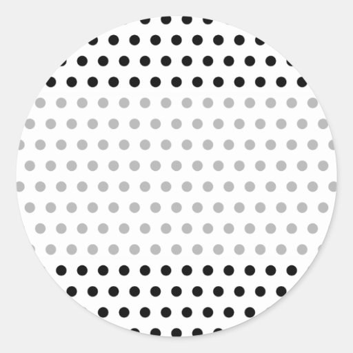 Black and White Polka Dot Pattern. Spotty. Round Stickers