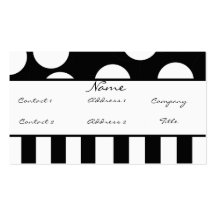 Black and White Polka Dot Profile Card Business Card Templates