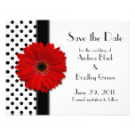 Black and White Polka Dot Save the Date Card Custom Invites