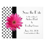 Black and White Polka Dot Save the Date Card Custom Invite