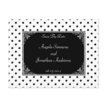 Black and White Polka Dot Save The Date