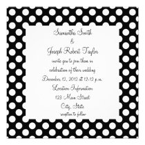 Black and White Polka Dot Wedding invitations