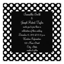 Black and White Polka Dot Wedding invitations