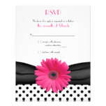 Black and White Polka Dot Wedding Reply Card Custom Invites