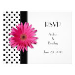 Black and White Polka Dot Wedding RSVP Card Personalized Invites