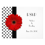 Black and White Polka Dot Wedding RSVP Card Announcements