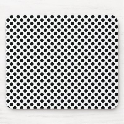 Black and White polka dots Mousepad by lilink