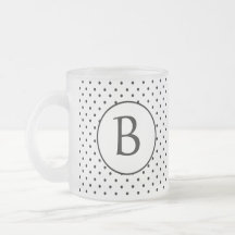 Black and White Polka Dots w/Monogram Coffee Mug