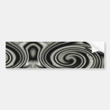 Black And White Psychedelic Swirl Bumper Sticker