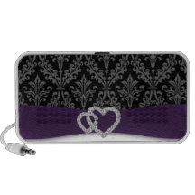 black and white purple damask speaker