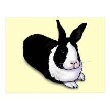 Black and White Rabbit Postcards