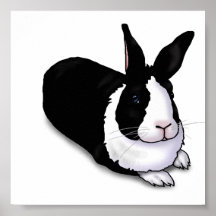 Black and White Rabbit Print