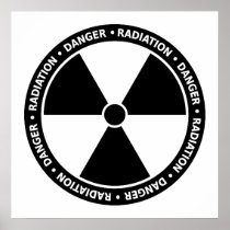 Black and White Radiation Symbol Poster